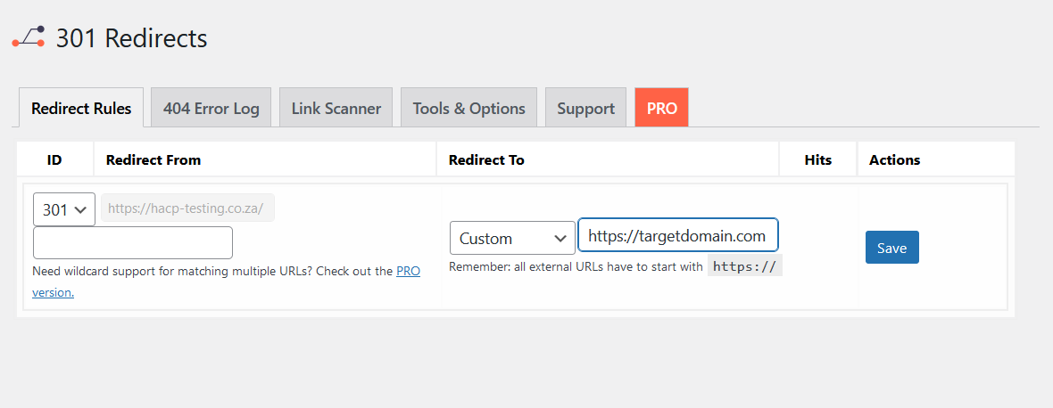 Adding a redirect