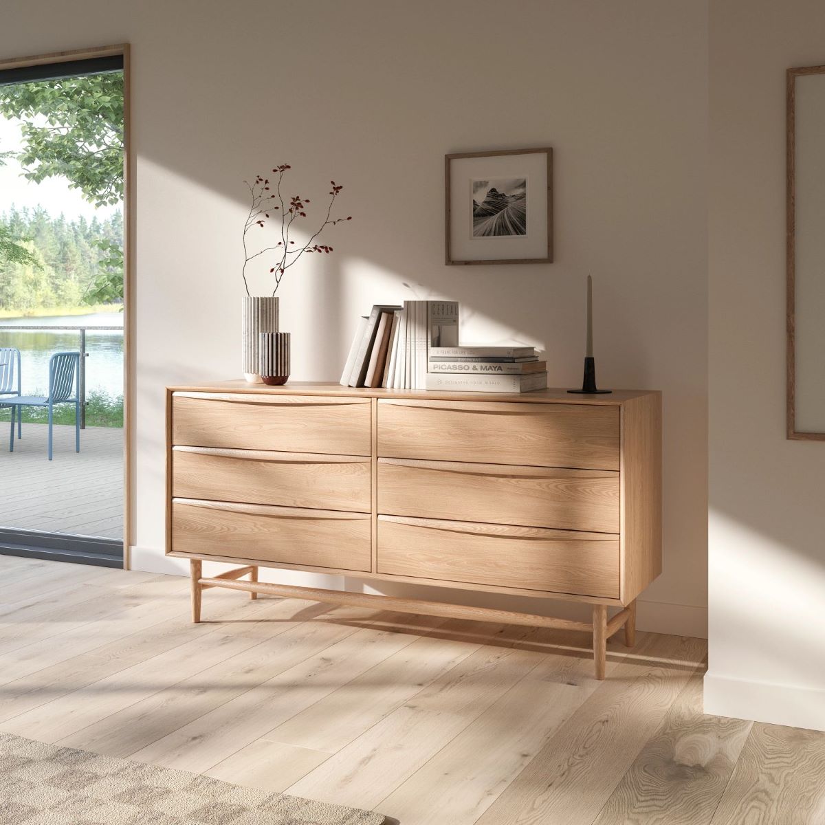 White Oak Wood Double Dresser  Lenia | Article
