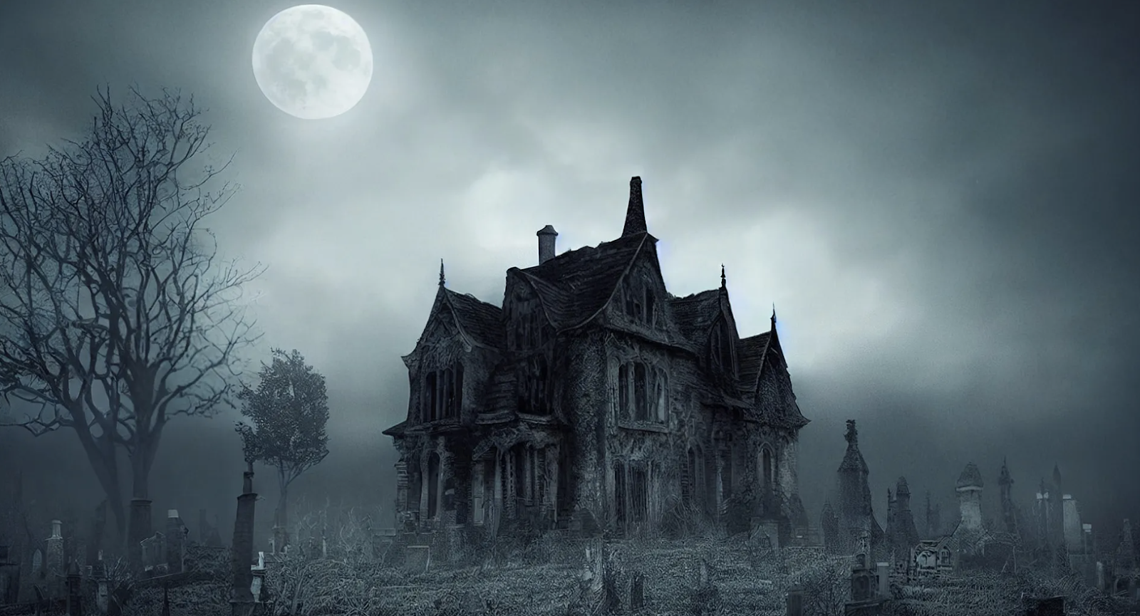 Spooky abandoned haunted house