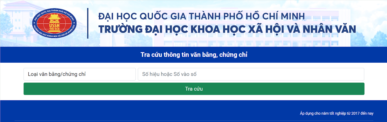 Tra cứu thông tin chứng chỉ VSTEP trường Đại học KHXH&NV - ĐHQGTPHCM