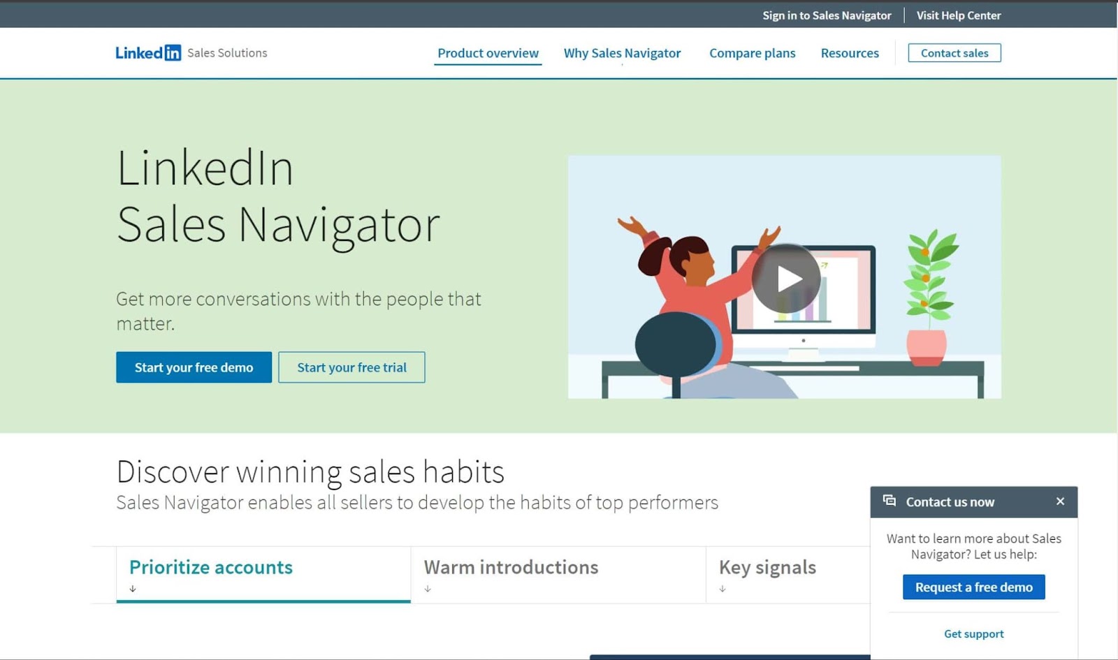 Screenshot of LinkedIn Sales Navigator website