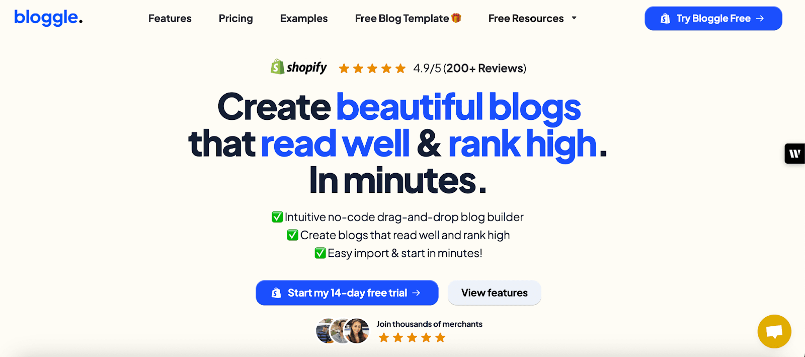 Home page of Bloggle