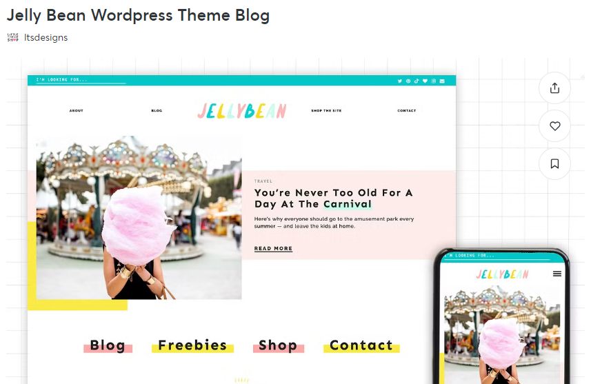 Jelly Bean WordPress aesthetic blog theme