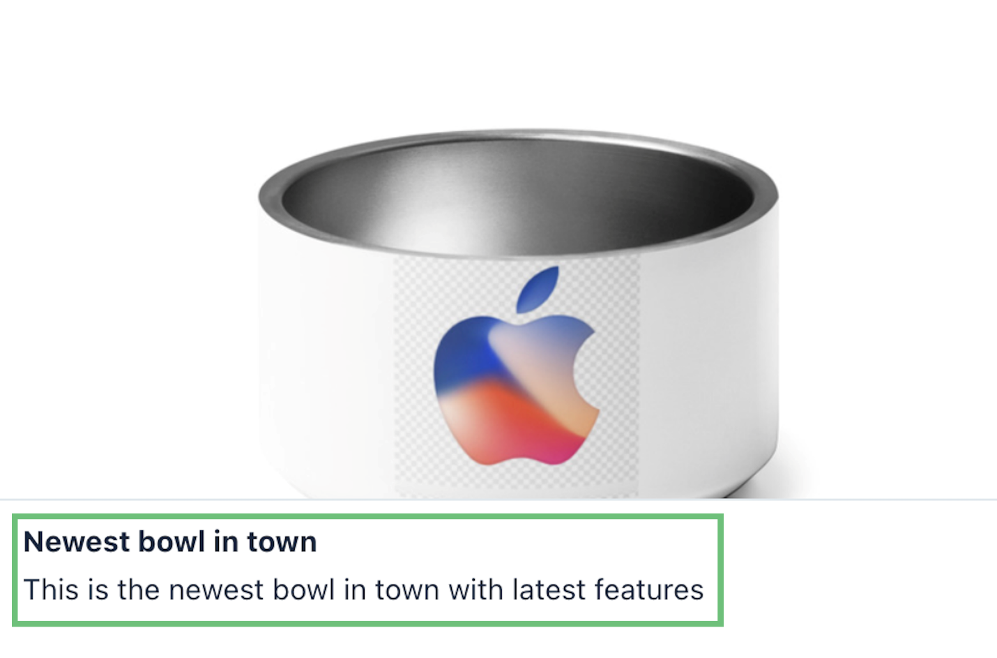 A white bowl with a logo on itDescription automatically generated