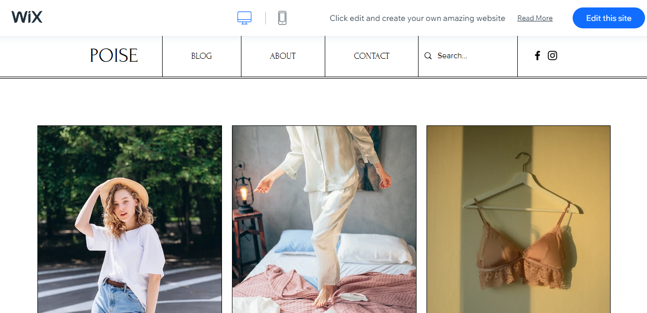 Poise personal blog template