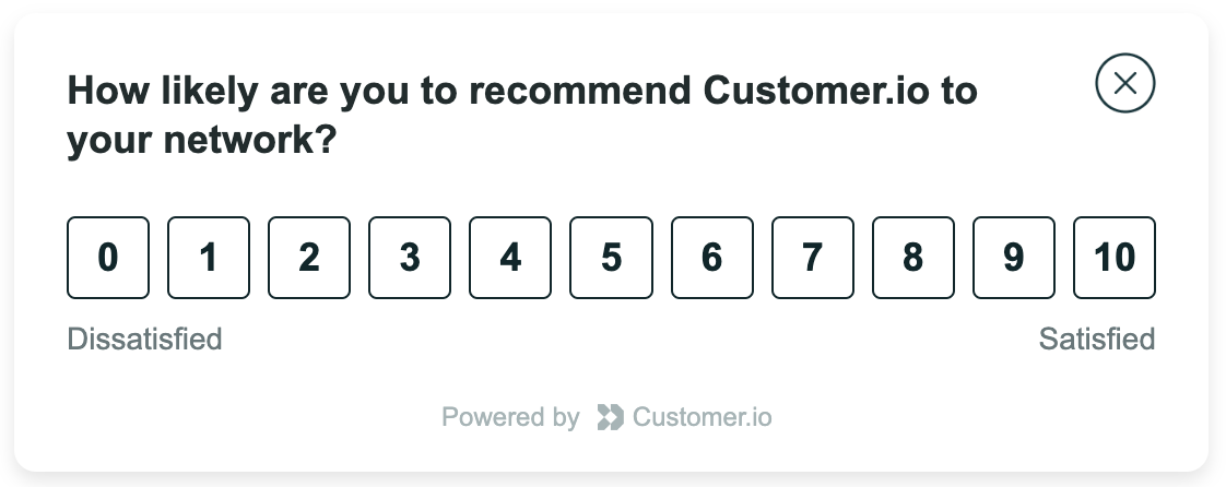 Customer.io’s NPS survey template