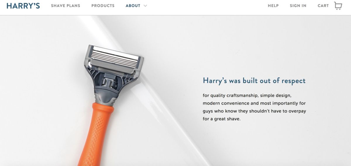 Harry's Website Screenshot