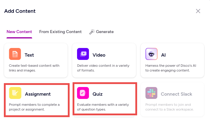 assessment tools in Disco