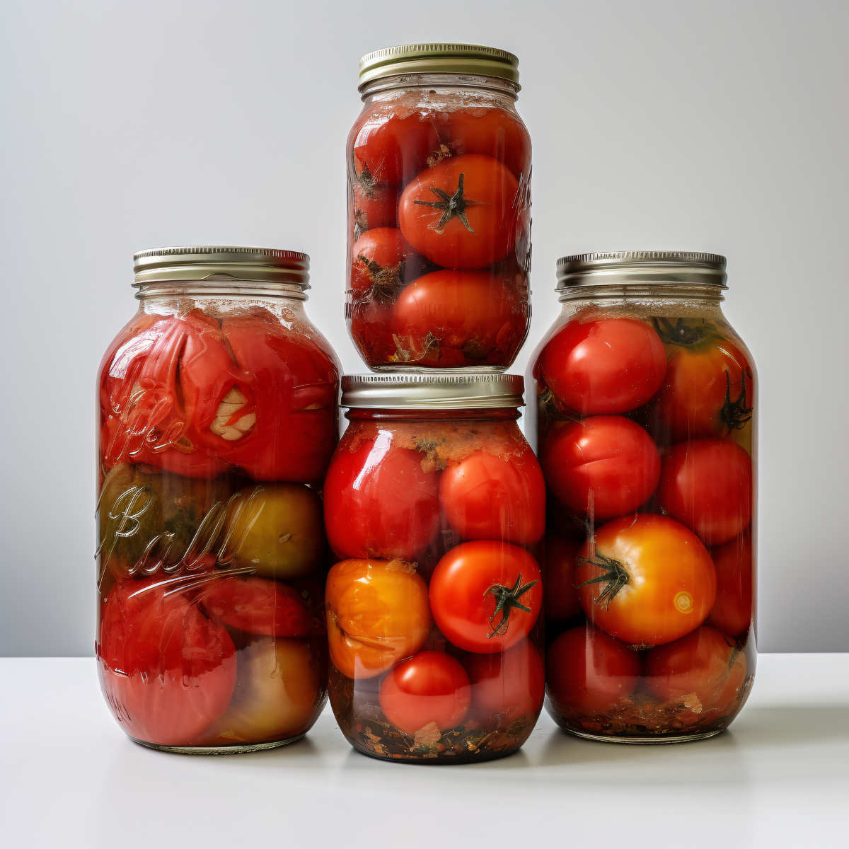 Discoloration of Tomatoes in glass jars.