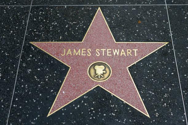 Hollywood Walk of Fame HOLLYWOOD, CA - DECEMBER 06: James Stewart star on the Hollywood Walk of Fame in Hollywood, California on Dec. 6, 2016. Jimmy Stewart  stock pictures, royalty-free photos & images