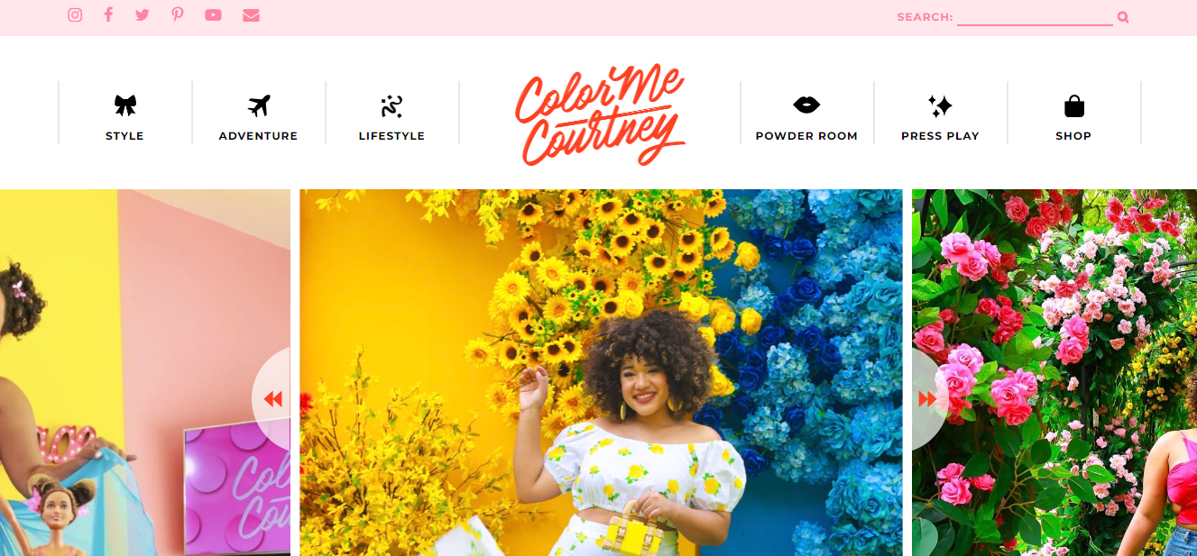 Color Me Courtney Homepage - top examples of a personal blog