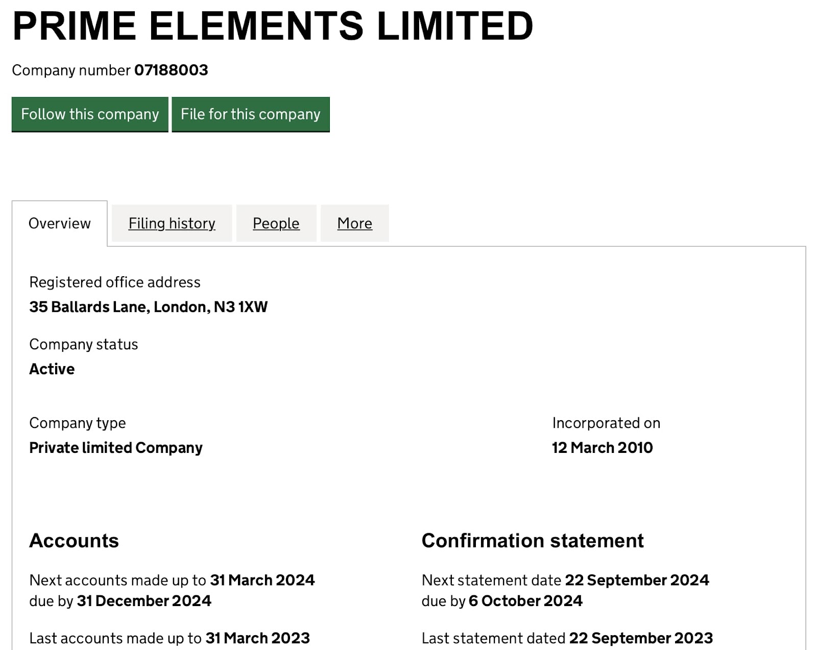 Prime Elements Limited: reviews-scam