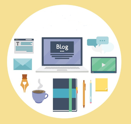 Illustration of elements of a blog