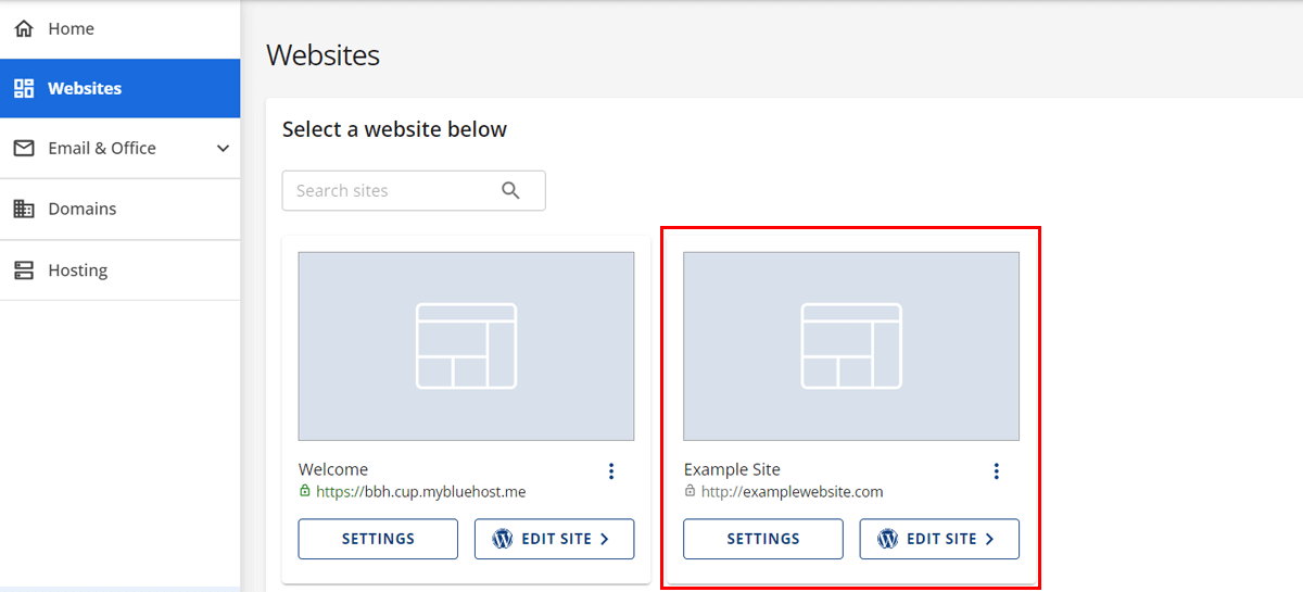 New Website in Dashboard