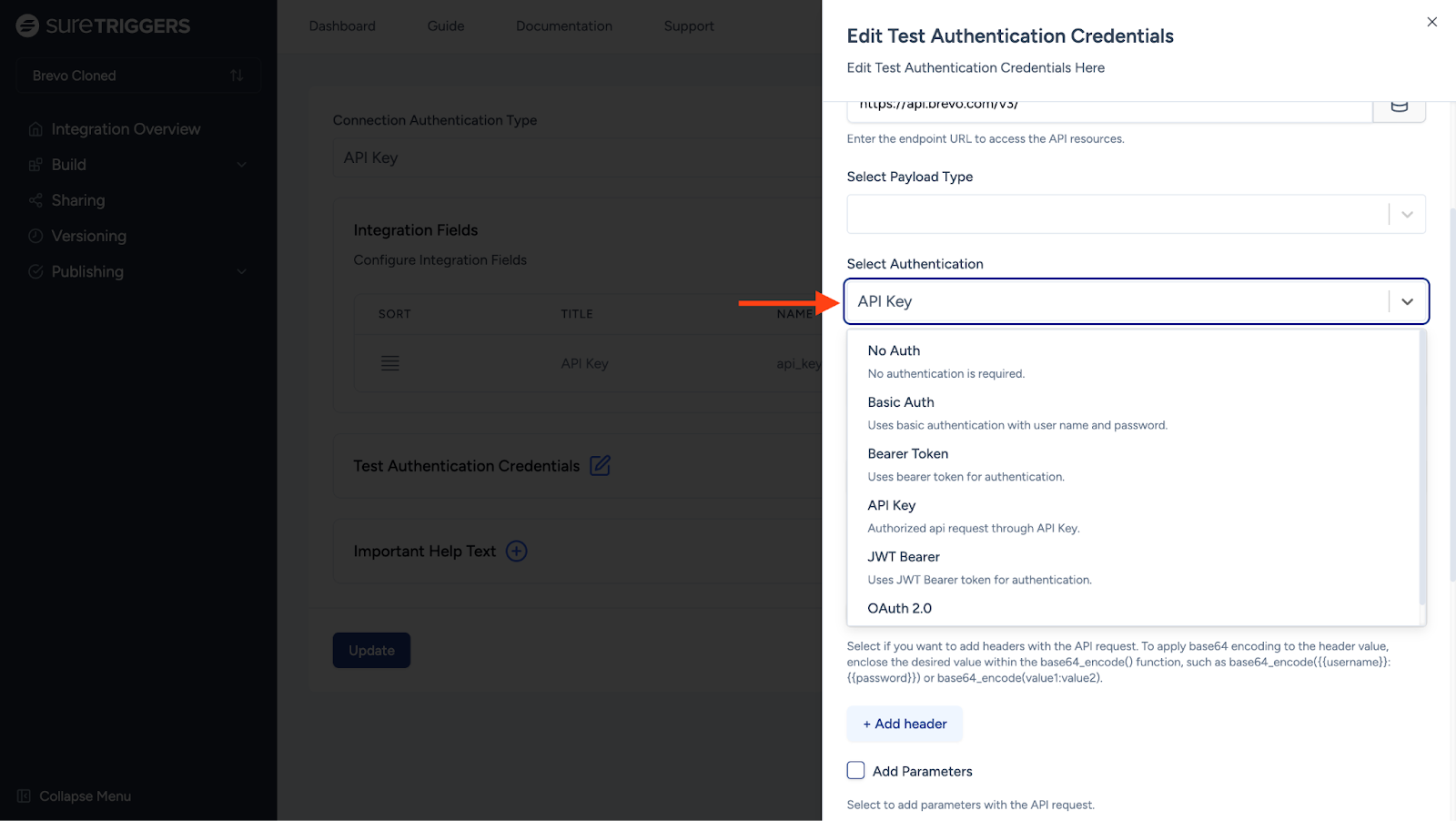 authentication type