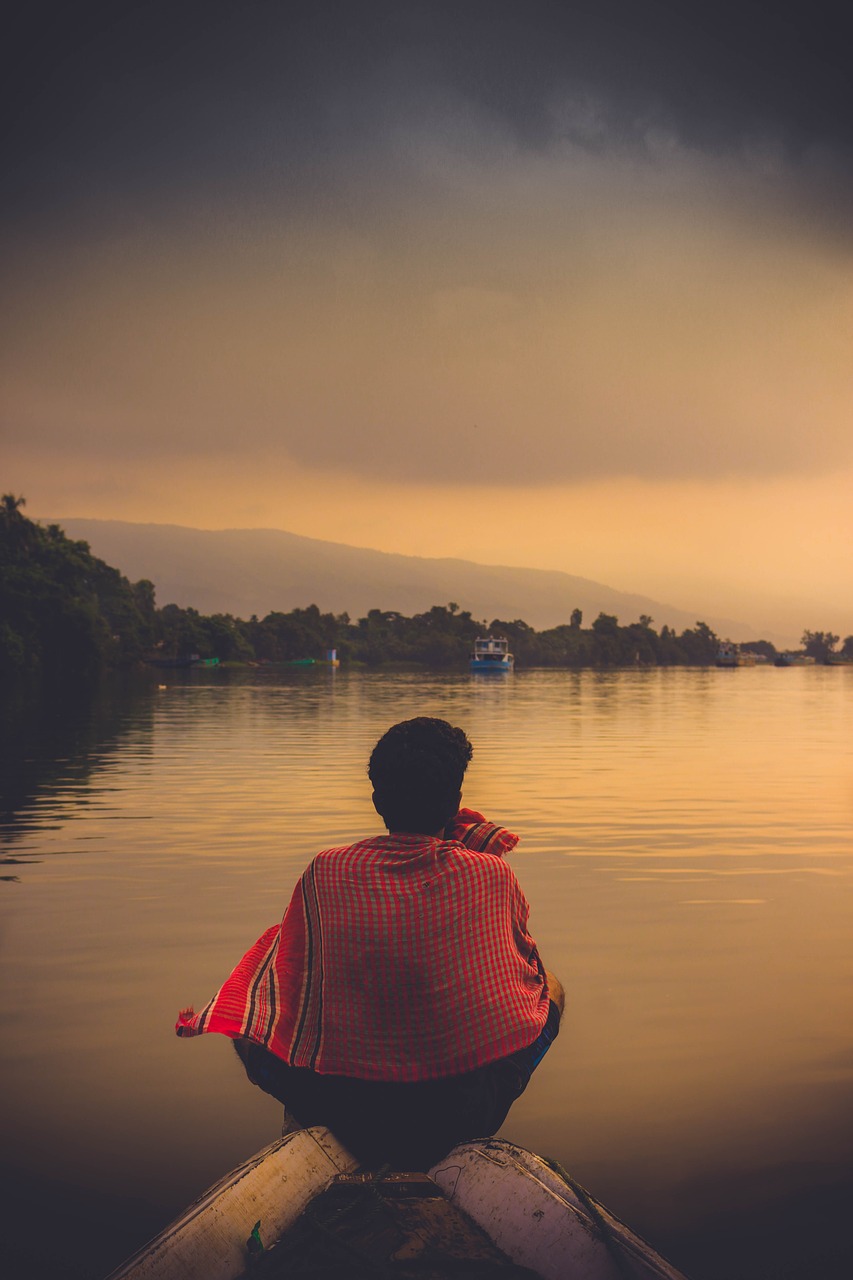 Stylish Alone DP Boy sitting on a boad