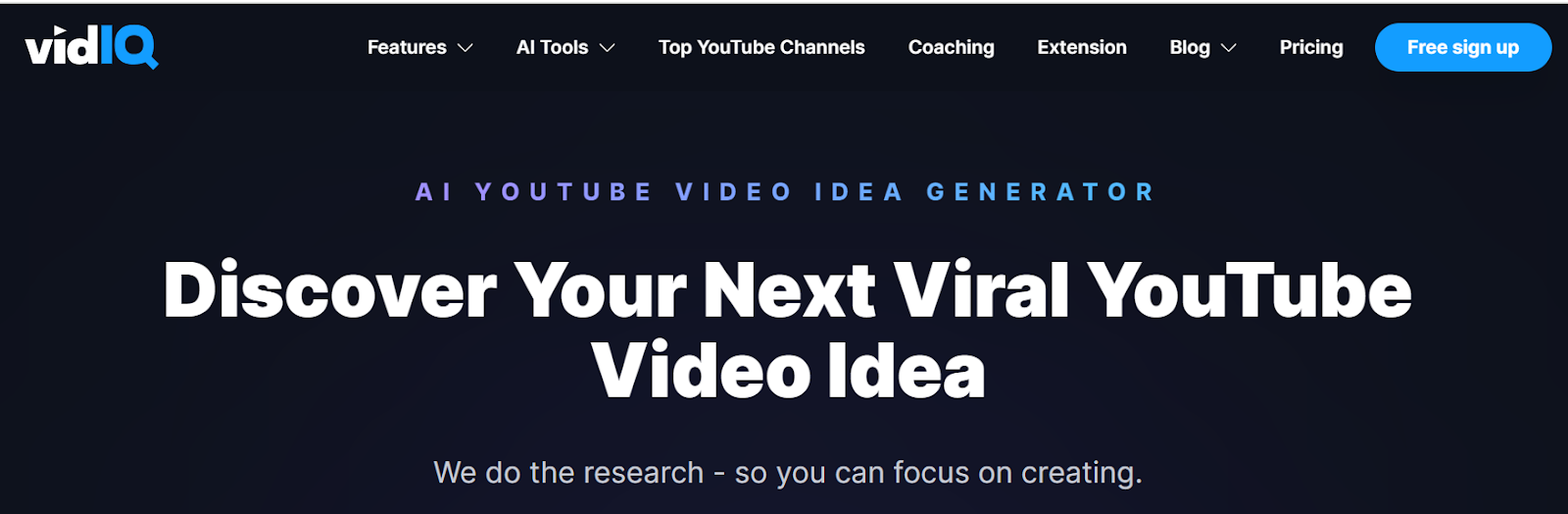 vidIQ's AI YouTube Video Ideas Generator