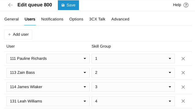 Assign and manage your call queue Agents by Skill Level with 3CX