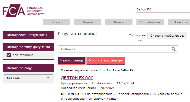 Delton FX LTD скам