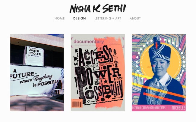 graphic designer website, nisha k. sethi website portfolio