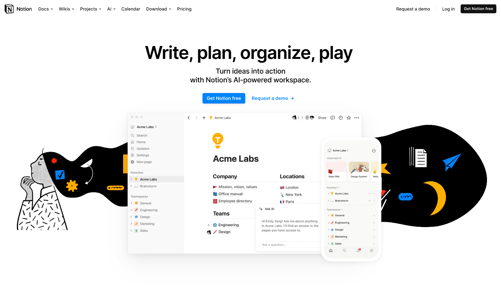 Notion Website Homepage explaining what a Notion Workspace is | Reveal Studio Co
