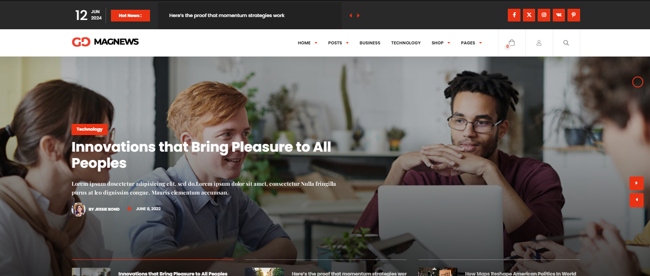 Gmag - WordPress Blog Template