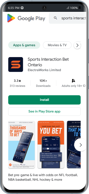 Sports Interaction app Android