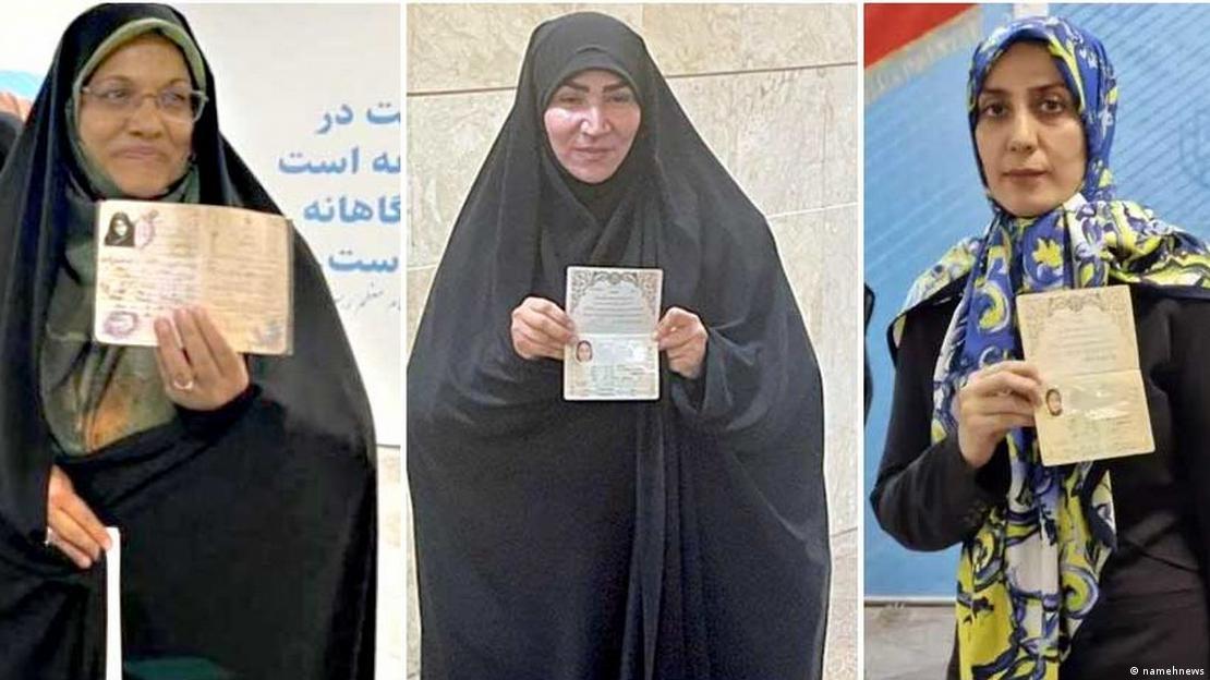 از راست: حمیده زرآبادی، هاجر چنارانی و زهره الهیان، سه زنی که برای ریاست جمهوری ثبت نام کردند