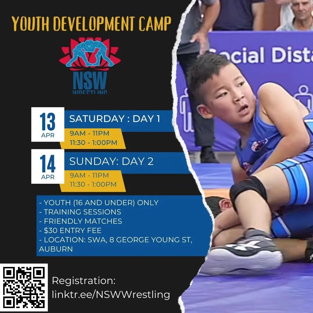 Join us for an exciting weekend of youth wrestling on April 13 and April 14. 

Members of other states are also welcome to register. More information and registration link: 
linktr.ee/NSWWrestling
