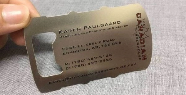 bottle opener business card