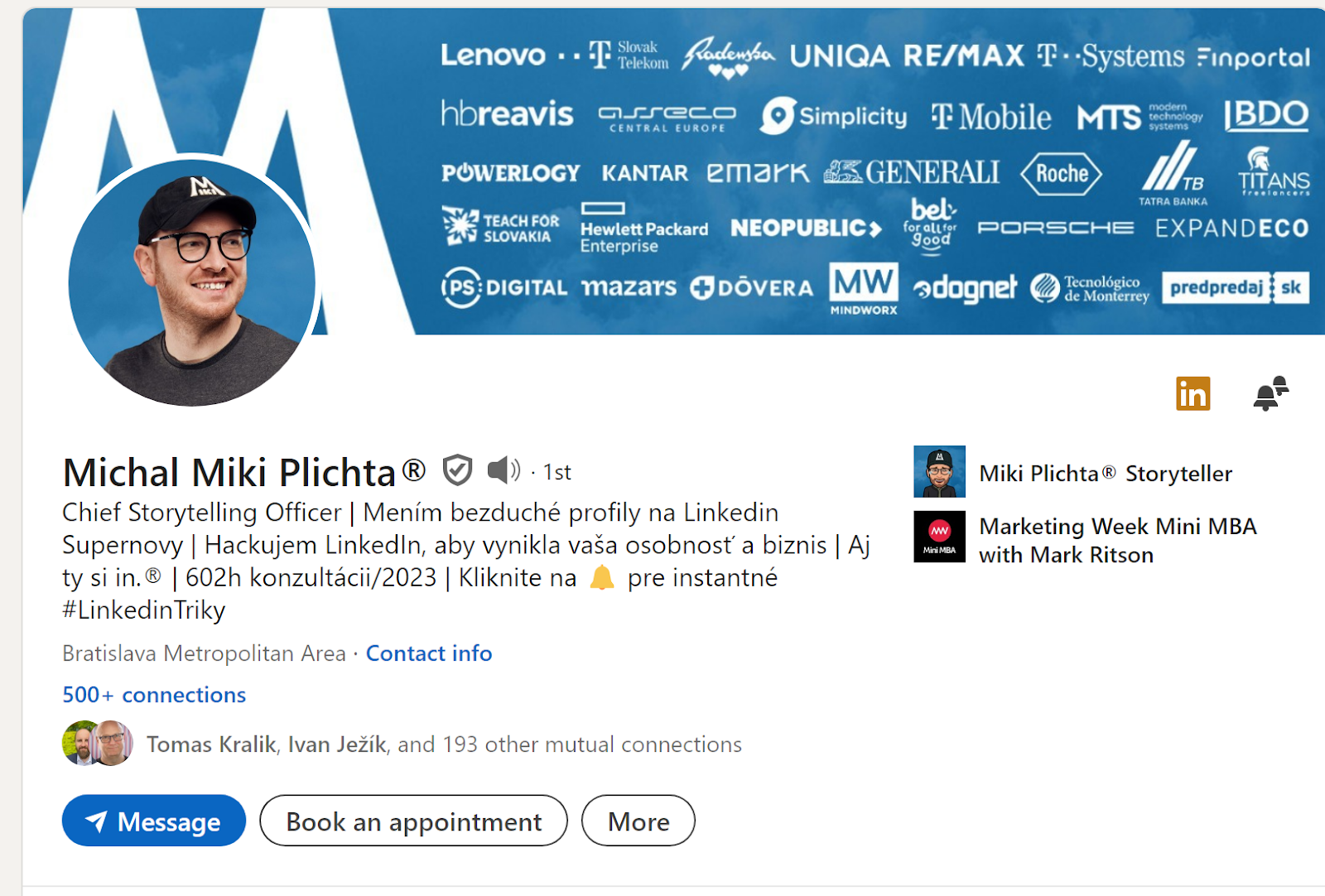 LinkedIn profil Michal Plichta