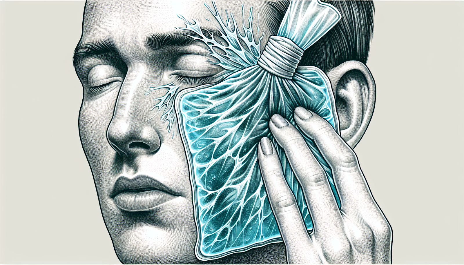 Illustration of applying a cold compress