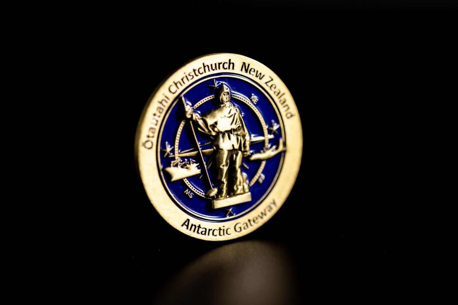 Custom challenge coin for Christchurch Antarctic Office