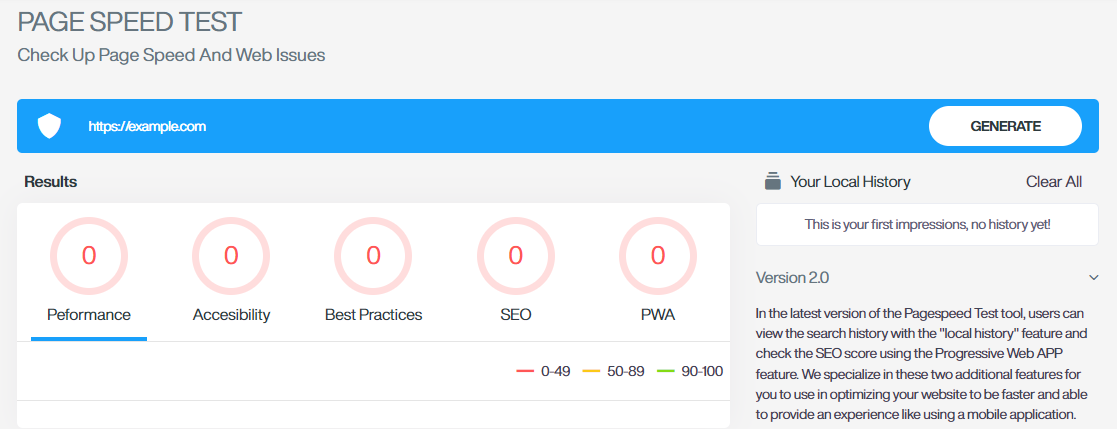 Illustration of a product description of the Page Speed Test tool by cmlabs.