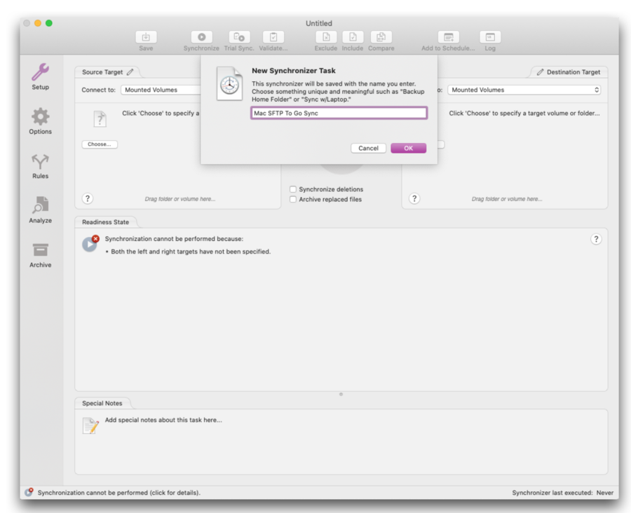 ChronoSync file transfer