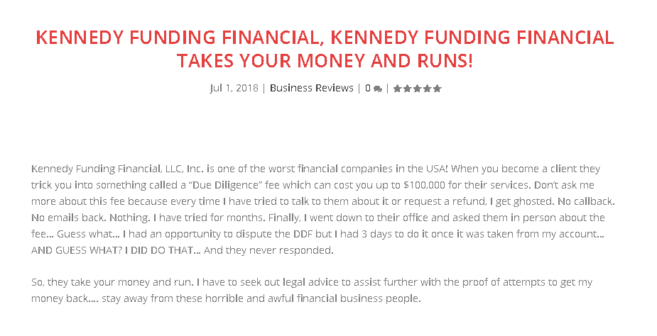 Kennedy Funding Financial complaints