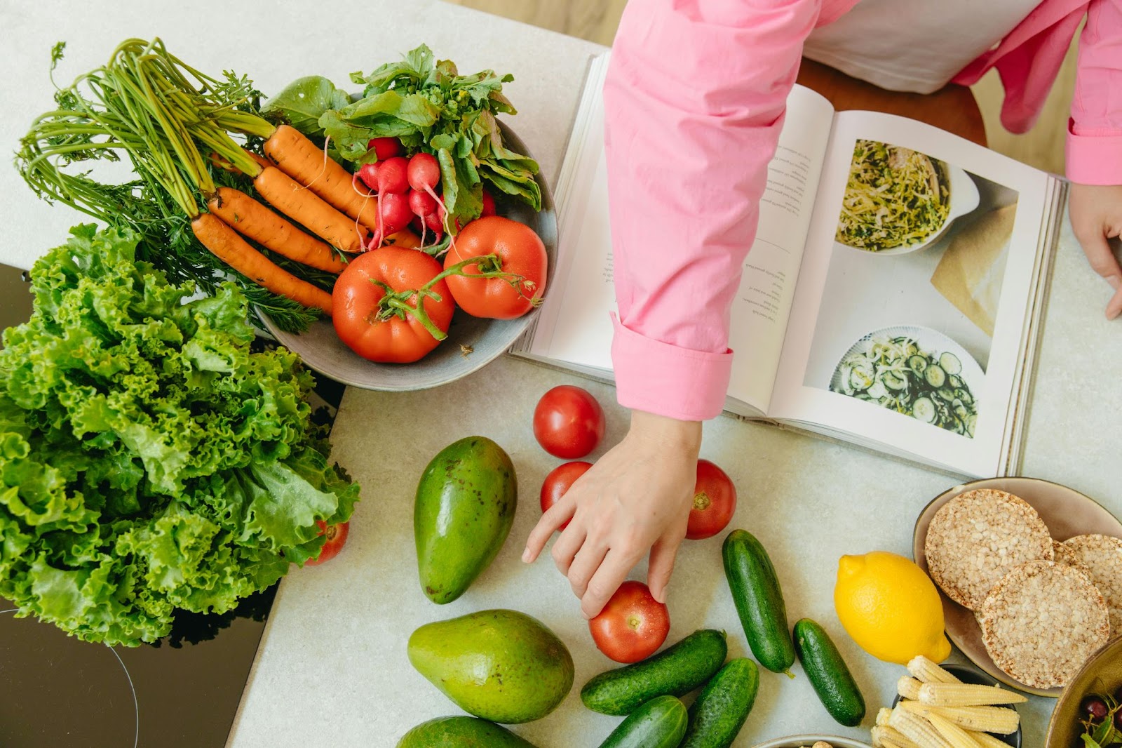 veg and a cook book