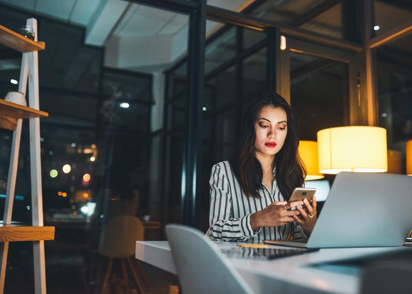 Businesswoman using smartphone