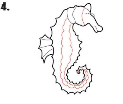 Easy Realistic Drawing of a Seahorse for Kids and beginners: A Step-by-Step Guide