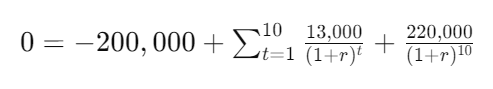 Exemple de calcul TRI