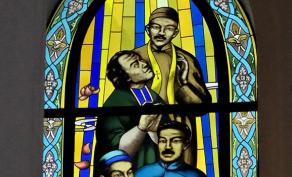 Description: Stained glass window of Saint Augustine Rhao Rong and companions | The Hong Kong Catholic Cathedral of The Immaculate Conception | photo by hugo poon