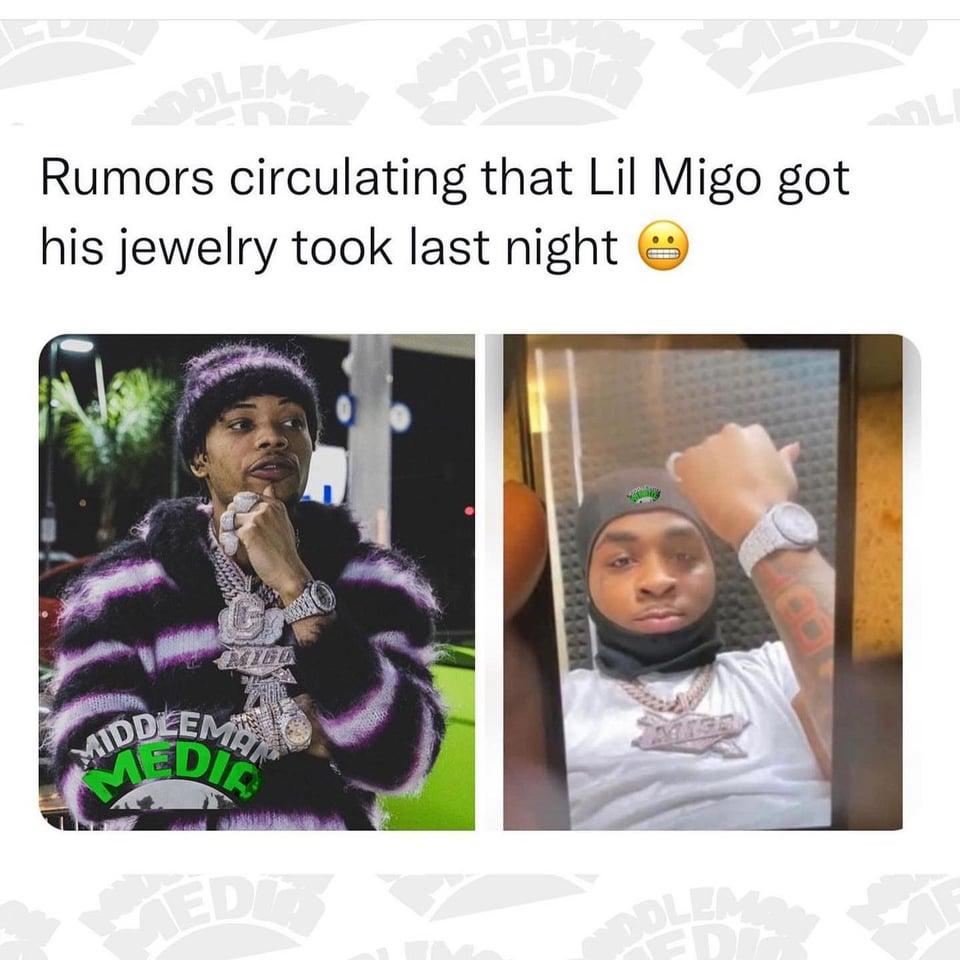 r/Atlantology - CMG artist Lil Migo gets hoe'd yet again. Robbed for his chain by another Memphis rapper