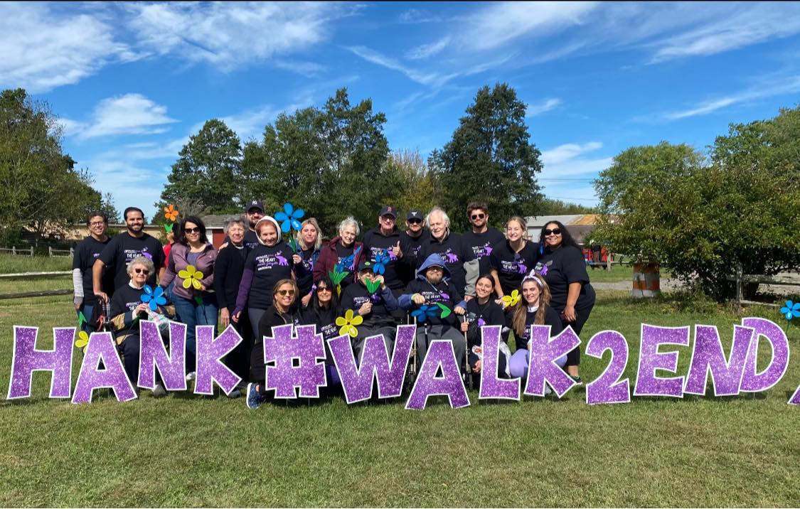 A group of Village Walk residents at the Walk to End Alzheimer's event