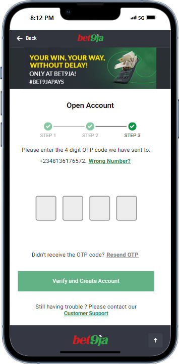 Bet9ja registration