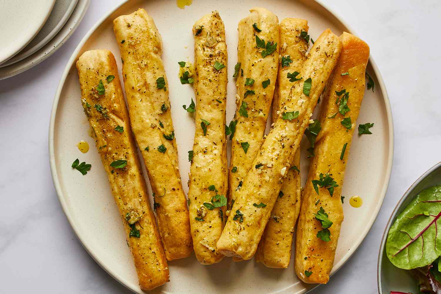 Garlic breadsticks are traditional new year's eve buffet menu ideas 