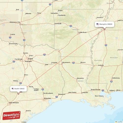 Direct flights from Memphis to Austin, MEM to AUS non-stop -  Directflights.com