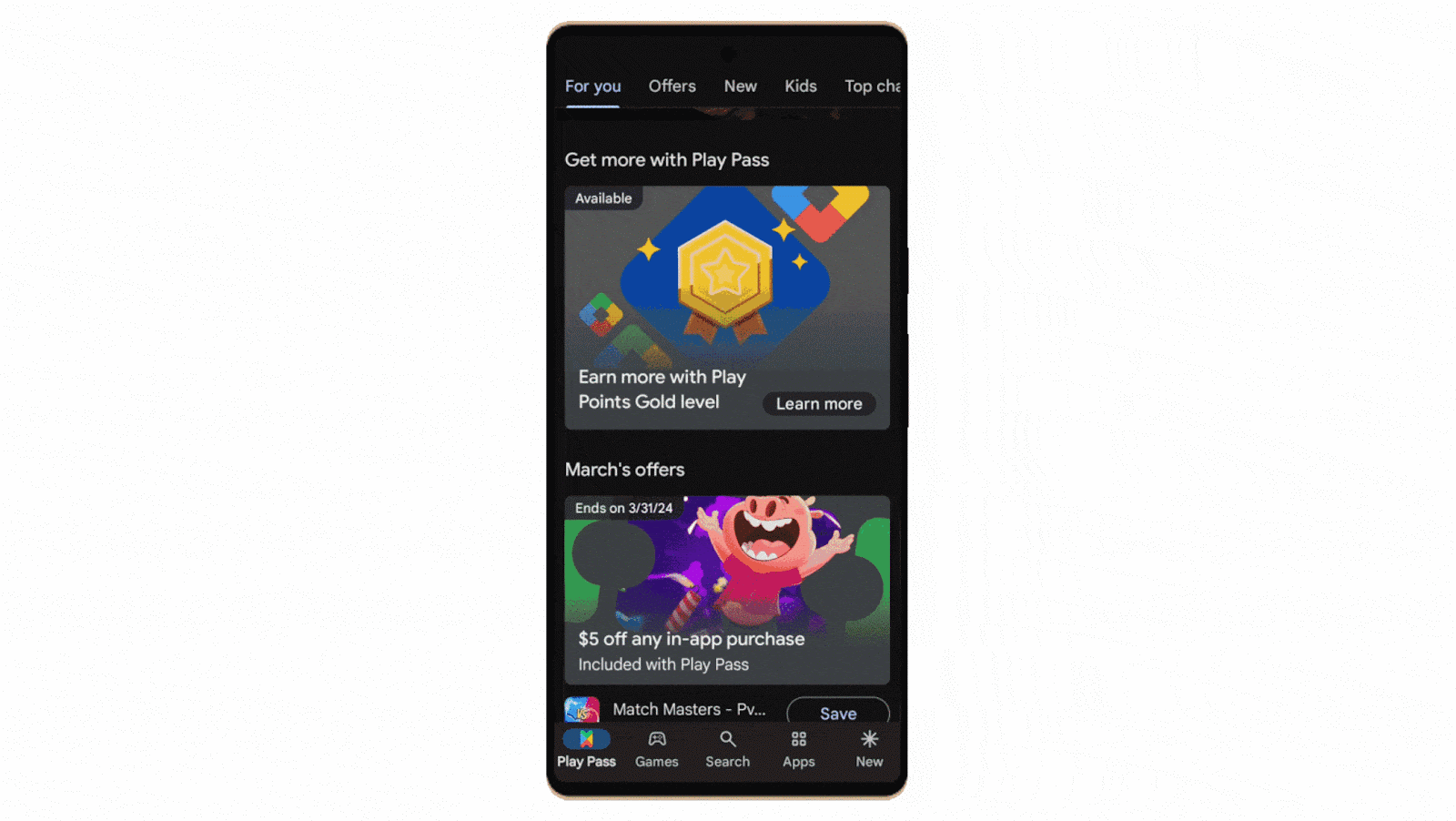 moving image of Google Games play pass