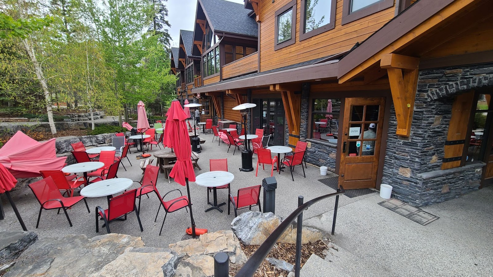Outdoor seating area Market Bistro Canmore