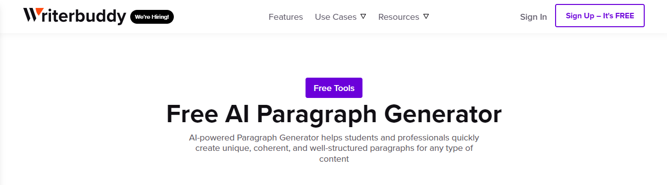 WriterBuddy Paragraph Generator