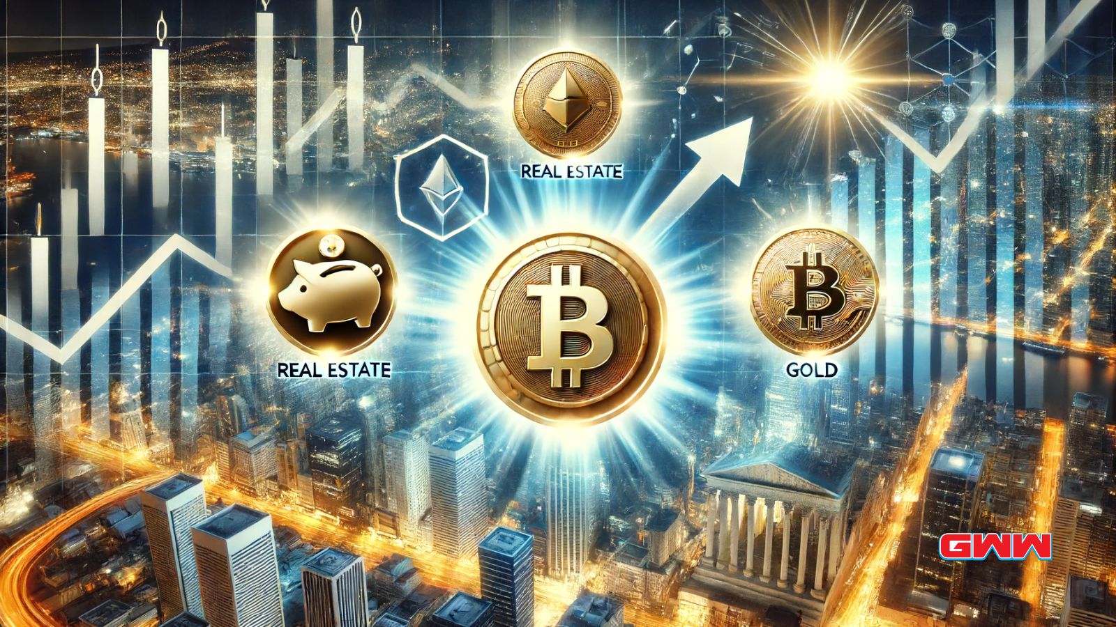 Top Real world assets (RWA) this bull market, bitcoin and real estate icons